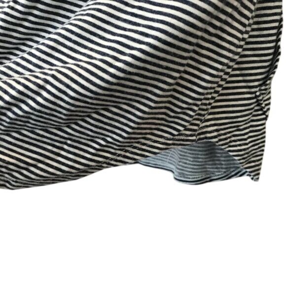 Sunday Size M Soft Stripe Pullover Hoodie Sweatshirt Navy White Stretch Nautical - Picture 8 of 8